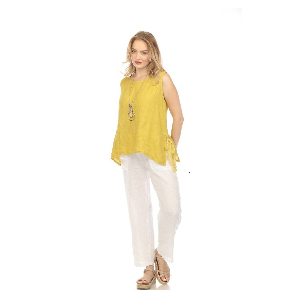Mustard Sleeveless Top with Side Bows
